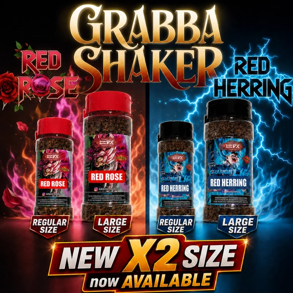 GRABBA SHAKER *RedRose / Red Herring* X2 AVAILABLE smoke essential listing at Castle Heights Cannabis Ottawa East